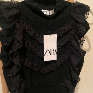 Zara sweater with ruffle